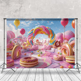 Lofaris Colorful Donut Dessert Candyland Cake Smash Backdrop